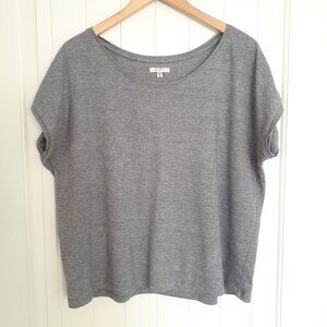 KK Intl Women's Short Sleeve Organic Cotton Striped Tee Blue Size M